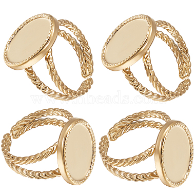 Real 18K Gold Plated 304 Stainless Steel Ring Components