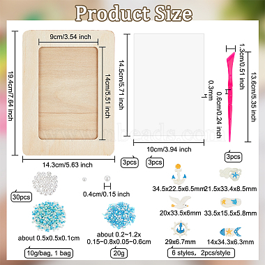 Kit para hacer marcos de fotos con temática oceánica(DIY-OC0010-13)-2