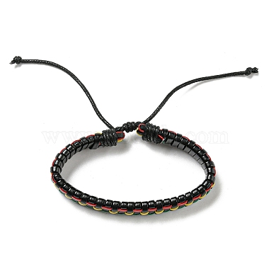 Bracelet à cordon en simili cuir tressé réglable de style 6pcs 6 serti de cordon ciré pour hommes(BJEW-F458-08)-3