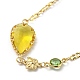 colliers plastrons coeur à facettes & larme & perles de verre carrées(NJEW-R263-14G)-2