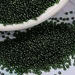 MIYUKI Round Rocailles Beads, Japanese Seed Beads, (RR306) Olive Gold Luster, 15/0, 1.5mm, Hole: 0.7mm, about 5555pcs/bottle, 10g/bottle(SEED-JP0010-RR0306)