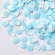 Handmade Polymer Clay Nail Art Decoration Accessories, Petal, Pale Turquoise, 5~7.5x4~6x0.3~1mm, about 100000pcs/1000g.(CLAY-R085-08)
