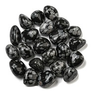 Natural Snowflake Obsidian Beads, No Hole, Nuggets, Tumbled Stone, 21~25x18~22x15~19mm, about 116pcs/1000g(G-G123-04)