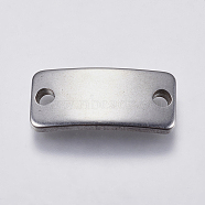 201 Stainless Steel Links connectors, Rectangle, Stainless Steel Color, 9x20.5x3mm, Hole: 2mm(STAS-I097-019P)
