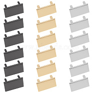WADORN 18 Sets 3 Colors Zinc Alloy Bag Decorative Clasps, Stamping Blank Tags, with Shim, Rectangle, Mixed Color, 2.55x4x0.2cm, 6 sets/color(FIND-WR0008-32)