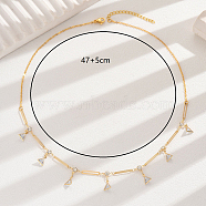 Unique Brass Triangle Tassel Pendant Necklaces for Women, Golden, 18.50 inch(47cm)(SM3705)