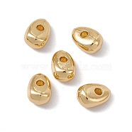 Rack Plating Brass Beads, Long-Lasting Plated, Cadmium Free & Nickel Free & Lead Free, Oval, Real 18K Gold Plated, 8x5.5x4.5mm, Hole: 1.6mm(KK-C007-42G)