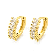 Brass Micro Pave Cubic Zirconia Hoop Earring, Real 18K Gold Plated, Ring, 14x4mm(EJEW-C088-05G)