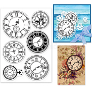 PVC Plastic Stamps, for DIY Scrapbooking, Photo Album Decorative, Cards Making, Stamp Sheets, Clock Pattern, 16x11x0.3cm(DIY-WH0167-56-1027)