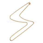 Ion Plating(IP) 304 Stainless Steel Box Chain Necklace for Women, Golden, 16.34 inch(41.5cm)(NJEW-C011-01G)