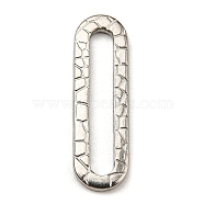 304 Stainless Steel Linking Rings, Textured, Oval, Stainless Steel Color, 25x7.5x2mm, Inner Diameter: 21x3mm(STAS-L270-04P)