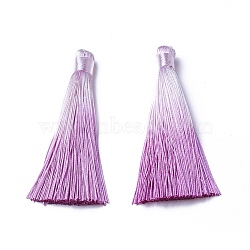 Polyester Tassel Big Pendant Decorations, Violet, 80~85x8~20mm(FIND-E018-F26)