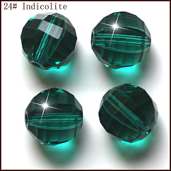 K9 Glass, Imitation Austrian Crystal Beads, Grade AAA, Faceted, Round, Dark Cyan, 6mm, Hole: 0.7~0.9mm(SWAR-F079-6mm-24)