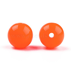 Fluorescent Acrylic Beads, Round, Dark Orange, 8mm, Hole: 1.5mm, about 170pcs/50g(X-MACR-R517-8mm-03)