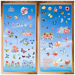 8 Sheets 8 Styles PVC Waterproof Wall Stickers, Self-Adhesive Decals, for Window or Stairway Home Decoration, Rectangle, Butterfly, 200x145mm, about 1 sheets/style(DIY-WH0345-112)