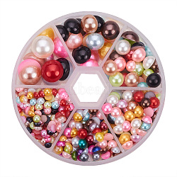 1Box ABS Plastic Imitation Pearl Dome Cabochons, Half Round, Mixed Color, 4~12x2~6mm, about 660pcs/box(SACR-PH0001-M)