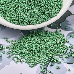 MIYUKI Delica Beads, Cylinder, Japanese Seed Beads, 11/0, (DB1844F) Duracoat Galvanized Matte Dark Mint Green, 1.3x1.6mm, Hole: 0.8mm, about 2000pcs/10g(X-SEED-J020-DB1844F)