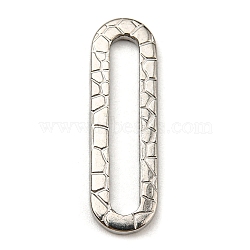 Non-Tarnish 304 Stainless Steel Linking Rings, Textured, Oval, Stainless Steel Color, 25x7.5x2mm, Inner Diameter: 21x3mm(STAS-L270-04P)