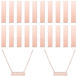 Brass Links Connectors, Stamping Blank Tag, Rectangle, Rose Gold, 34x7mm, 20pcs/box(KK-PH0039-76RG)