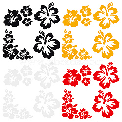 4 Sheets 4 Styles Waterproof PET Reflective Sticker Car Decoration, Flower Car Sticker, for Car Decoration, Mixed Color, 200~210x190~203x0.2mm, 1 sheet/style(DIY-GF0006-28)