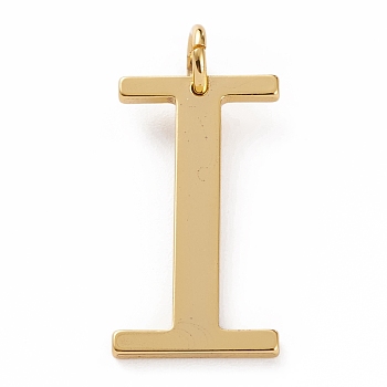 Golden Brass Pendants, Long-Lasting Plated, Letter, Letter.I, 27x15x1.5mm, Hole: 3.5mm