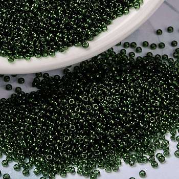 MIYUKI Round Rocailles Beads, Japanese Seed Beads, (RR306) Olive Gold Luster, 15/0, 1.5mm, Hole: 0.7mm, about 5555pcs/bottle, 10g/bottle