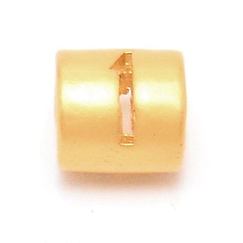 Alloy Beads, Column with Hollow Number, Matte Gold Color, Number, 6.5x6mm, Hole: 3.3mm
