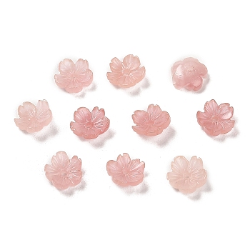 Synthetic Coral Dyed Beads, Flower, Rosy Brown, 7.5x8x2.5mm, Hole: 1mm