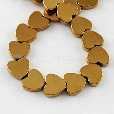 6mm Goldenrod Heart Non-magnetic Hematite Beads