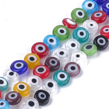 6mm Colorful Flat Round Lampwork Beads