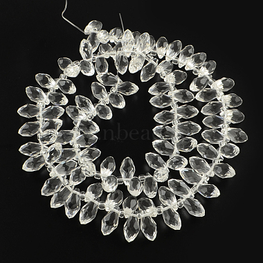 Perles de verre transparent à facettes en forme de goutte(GLAA-R155-6x12-14)-2