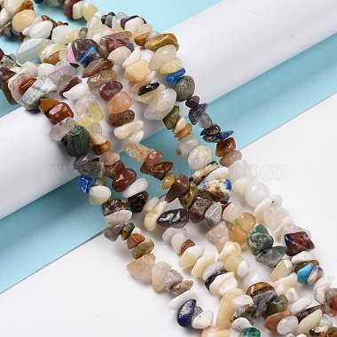 Copeaux de pierre naturelle et synthétique perles brins(G-L154-21)-8