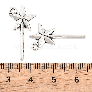 Fairy Tale Tibetan Style Alloy Magic Wand Pendants(X-TIBEP-36112-AS-RS)-2