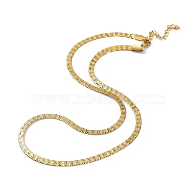 304 Stainless Steel Herringbone Chain Necklaces(NJEW-P282-01G)-2