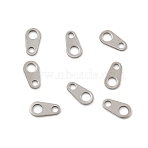Non-Tarnish 316 Surgical Stainless Steel Chain Tabs, Chain Extender Connectors, Oval, Stainless Steel Color, 6x3mm, Hole: 1.8mm & 1~1.2mm(STAS-L236-04A)