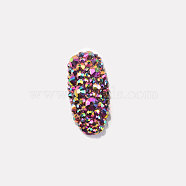 Glass Rhinestone Flat Back Cabochons, Back Plated, Faceted, Half Round, Rose AB, 2.7~2.8x1mm, about 1440pcs/bag(RGLA-S002-10SS-40)