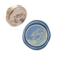 DIY Scrapbook, Brass Wax Seal Stamp Head, Spindrift, Golden, 25x14mm(AJEW-WH0099-151)