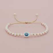 Bohemian Glass Evil Eye Bracelet Handmade Adjustable Beaded Wristband(GH7437-2)
