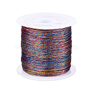 9-Ply Metallic Polyester Embroidery Floss, Colorful, 0.7mm, about 37.18 Yards(34m)/Roll(WCOR-TAC0001-01B)