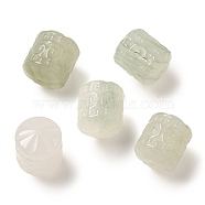 Natural Jade Carved Beads, Column, 14x11.5~12.5mm, Hole: 1.2mm(G-P550-20)