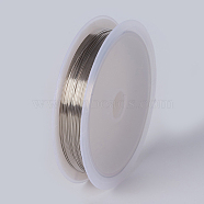 Round Copper Wire for Jewelry Making, Long-Lasting Plated, Platinum, 26 Gauge, 0.4mm, about 32.8 Feet(10m)/roll, 10 rolls/group(CWIR-L003-01P)