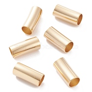 Brass Tube Beads, Long-Lasting Plated, Tube, Real 24K Gold Plated, 11x5mm, Hole: 4mm(KK-Y003-73B-G)