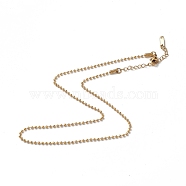 Ion Plating(IP) 304 Stainless Steel Ball Chain Necklace for Men Women, Golden, 15.91 inch(40.4cm)(NJEW-K245-017E)