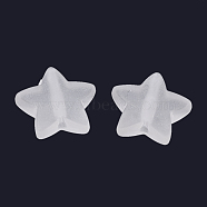 Transparent Frosted Acrylic  Beads, Star, Clear, 13x14x5mm, Hole: 1.5mm(X-FACR-N002-01)
