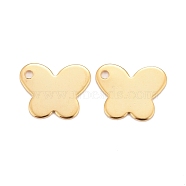 201 Stainless Steel Charms, Butterfly, Real 24k Gold Plated, 12x15x0.76mm, Hole: 1.6mm(STAS-K217-79B-G)