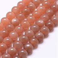 Natural Sunstone Beads Strands, Grade AA, Round, 6mm, Hole: 1mm, about 63~66pcs/strand, 15.3 inches(39cm)(G-J363-10-6mm)
