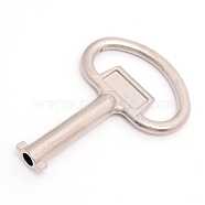 Zinc Alloy Elevator Key, Matte Platinum Color, 69x48x7.5mm, Hole: 5mm(FIND-WH0056-82MP)