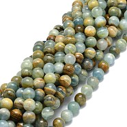 Natural Blue Calcite Beads Strands, Round, 10mm, Hole: 1mm, about 37pcs/strand, 15.55''(39.5cm)(G-E576-09C)