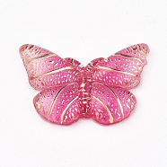 Resin Pendants, Butterfly, Hot Pink, 15x23x3mm, Hole: 1mm(RESI-CJC0001-36F)