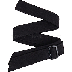 Tie a Knot Cloth Waist Belts with Buckle, for Coat Decoration, Black, 70-1/8 inch(178cm)(AJEW-WH20003-08C)